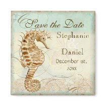 Sea Horse Coastal Beach - Save the Date Magnet