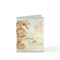 Sea Horse Coastal Beach - Thank You Note Cards