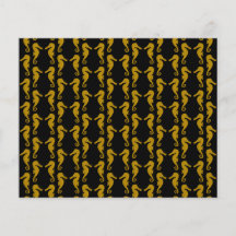 Sea Horse Pattern. Black and Brown. Flyer