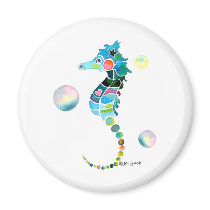 Sea Horse with Bubbles Refrigerator Magnet