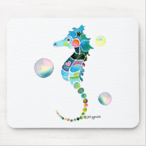Sea Horse with Bubbles Mousepad