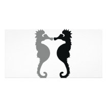 sea horses icon picture card
