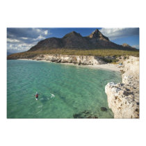 Sea kayaker on the Gulf of California at Isla