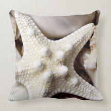 Sea Shell Starfish Background - Beach Shells Throw Pillows
