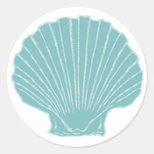 Sea Shell Wedding Envelope Seal Round Stickers