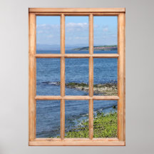 Sea Shore View from a Window Posters