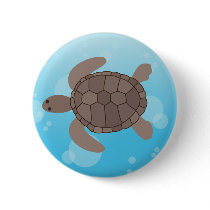 Sea Turtle Pinback Button