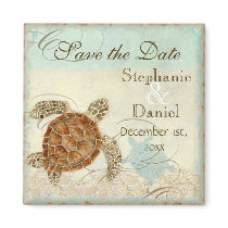 Sea Turtle Coastal Beach - Save the Date Magnet