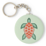 Sea Turtle Cross Stitch Keychain