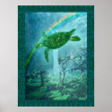 Sea turtle in the rainforest posters