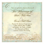 Sea Turtle Modern Coastal Ocean Beach Swirls Style Invitation