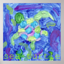 Sea Turtle ~ Original Children's Art Poster