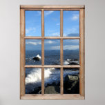 Sea View from a Window with Breaking Waves posters