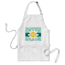 Seafoam Green Damask; Spring Daisy Aprons