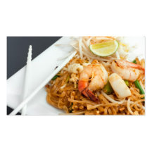 Seafood Pad Thai Fried Rice Noodles Business Card Template