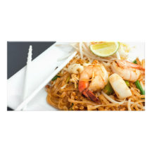 Seafood Pad Thai Fried Rice Noodles Photo Cards