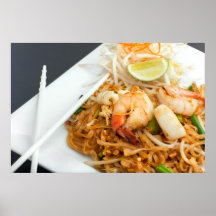 Seafood Pad Thai Fried Rice Noodles Posters