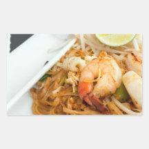 Seafood Pad Thai Fried Rice Noodles Rectangle Stickers