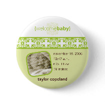 Seagrass Delight Birth Announcement Button