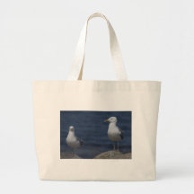 Seagull On Rock Canvas Bag