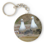 Seagulls On Oceans Beach Key Chains