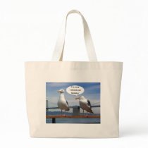 seagulls talking bags