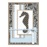 Seahorse Baby Boy Invitation