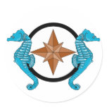 Seahorse Compass Rose stickers