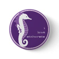 Seahorse Frolic Button - Purple