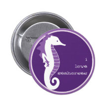Seahorse Frolic Button - Purple