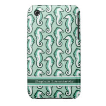 Seahorse Frolic iPhone 3G Barely There - Green iPhone 3 Cases