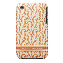 Seahorse Frolic iPhone 3G Barely There - Orange iPhone 3 Case-Mate Case