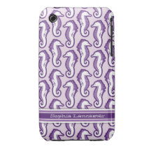 Seahorse Frolic iPhone 3G Barely There - Purple iPhone 3 Cases