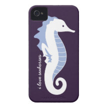 Seahorse Frolic iPhone 4/4S Barely There - Blue iPhone 4 Cases