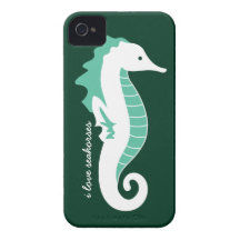 Seahorse Frolic iPhone 4/4S Barely There - Green iPhone 4 Covers