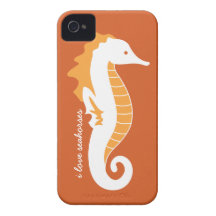 Seahorse Frolic iPhone 4/4S Barely There - Orange iPhone 4 Case-Mate Cases