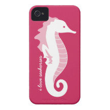 Seahorse Frolic iPhone 4/4S Barely There - Pink iPhone 4 Cover