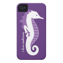 Seahorse Frolic iPhone 4/4S Barely There - Purple iPhone 4 Cases