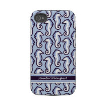 Seahorse Frolic iPhone 4 Case-Mate Tough - Blue