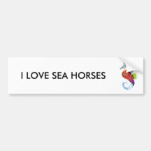 Seahorse Patchwork Pet Bumper Sticker