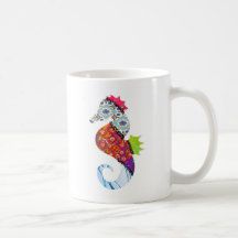 Seahorse Patchwork Pet Mug
