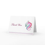 Seahorse Thank You Card in Art Deco Colours