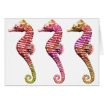 Seahorse Trio in Reds Greeting Card