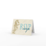 Seahorse Wedding RSVP card