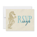 Seahorse Wedding RSVP card invitations