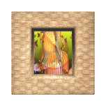 Seahorse Wicker photo border on canvas