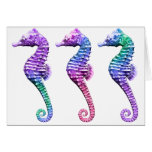 Seahorses in Blue Purple and Green