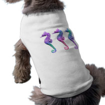 Seahorses in Blue Purple and Green