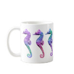 Seahorses in Blue Purple and Green Coffee Mugs