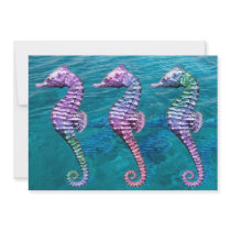 Seahorses on Ocean Background